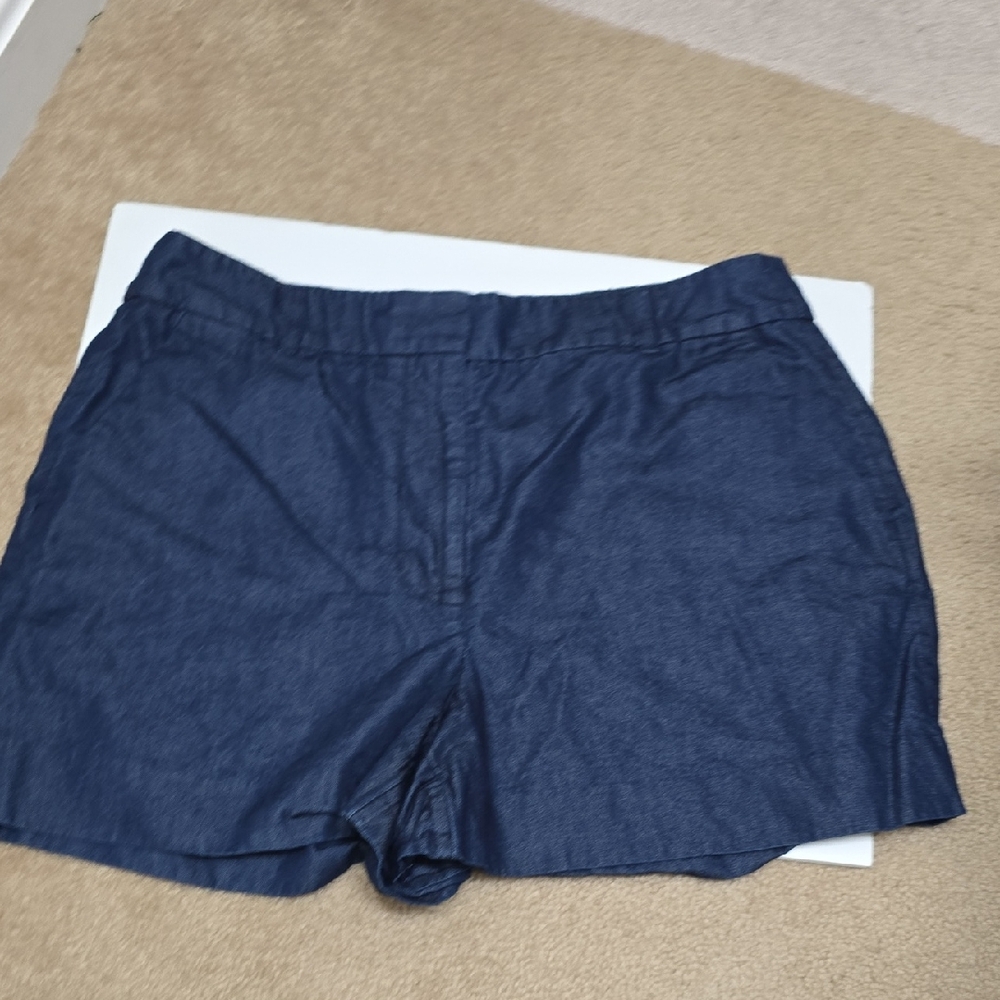 Nine West High Rise Denim Looking Blue Women's Shorts - Size 14